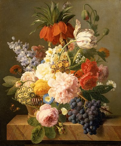 Still Life with Flowers and Fruit, 1827 by Jan Frans van Dael